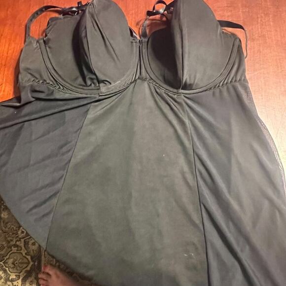 Cacique Seriously Sexy Collection Teddie and Panty Set Black 18/20 Feminine Goth - Picture 10 of 16